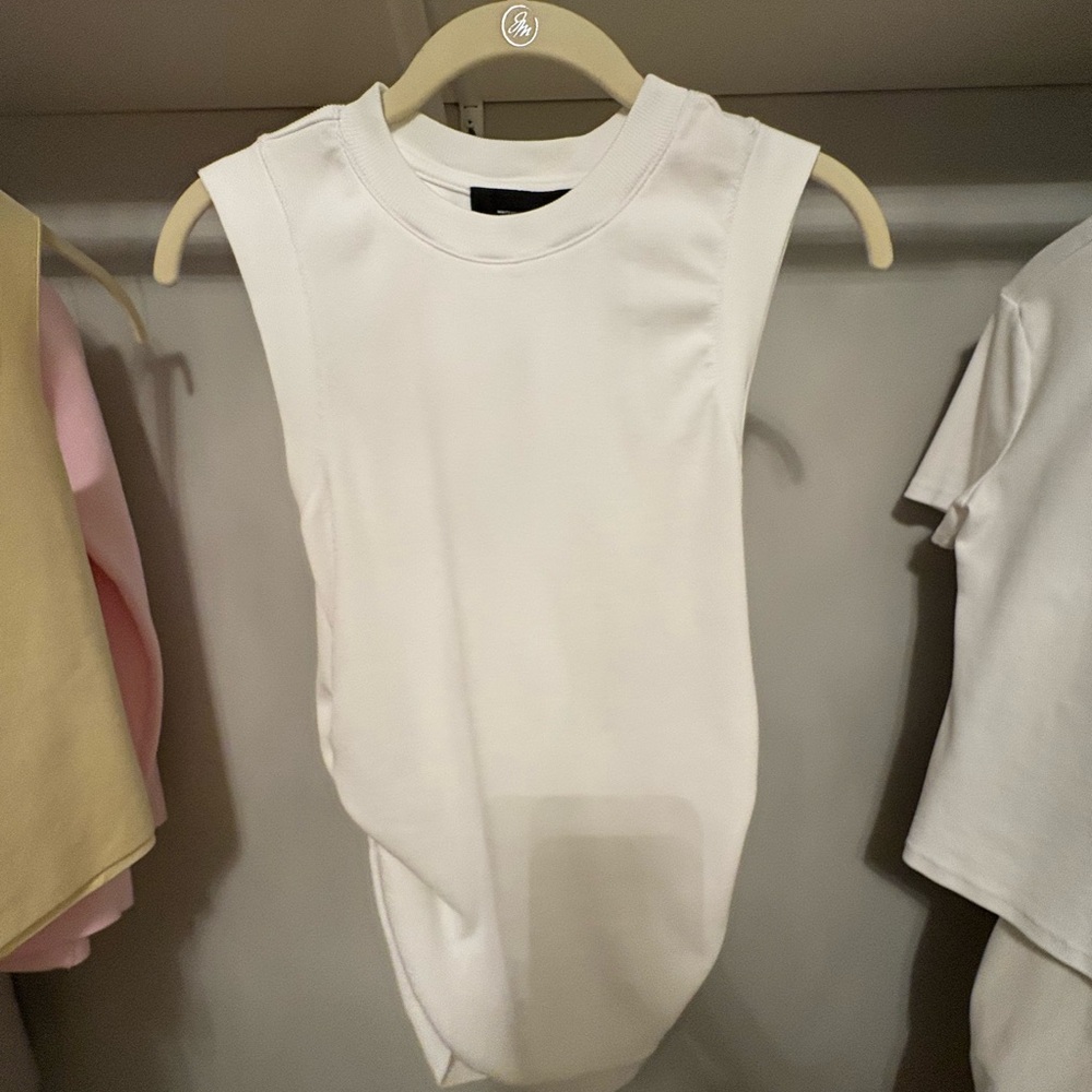 WHBM FORME™ Ribbed Stretch Ruched Side Tank